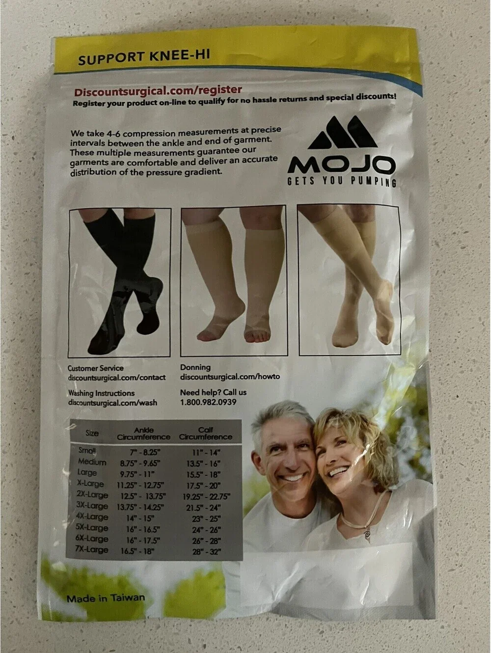 NEW Mojo Compression Knee- Hi Stockings Open Toe 20-30mmHg Size XL Beige.